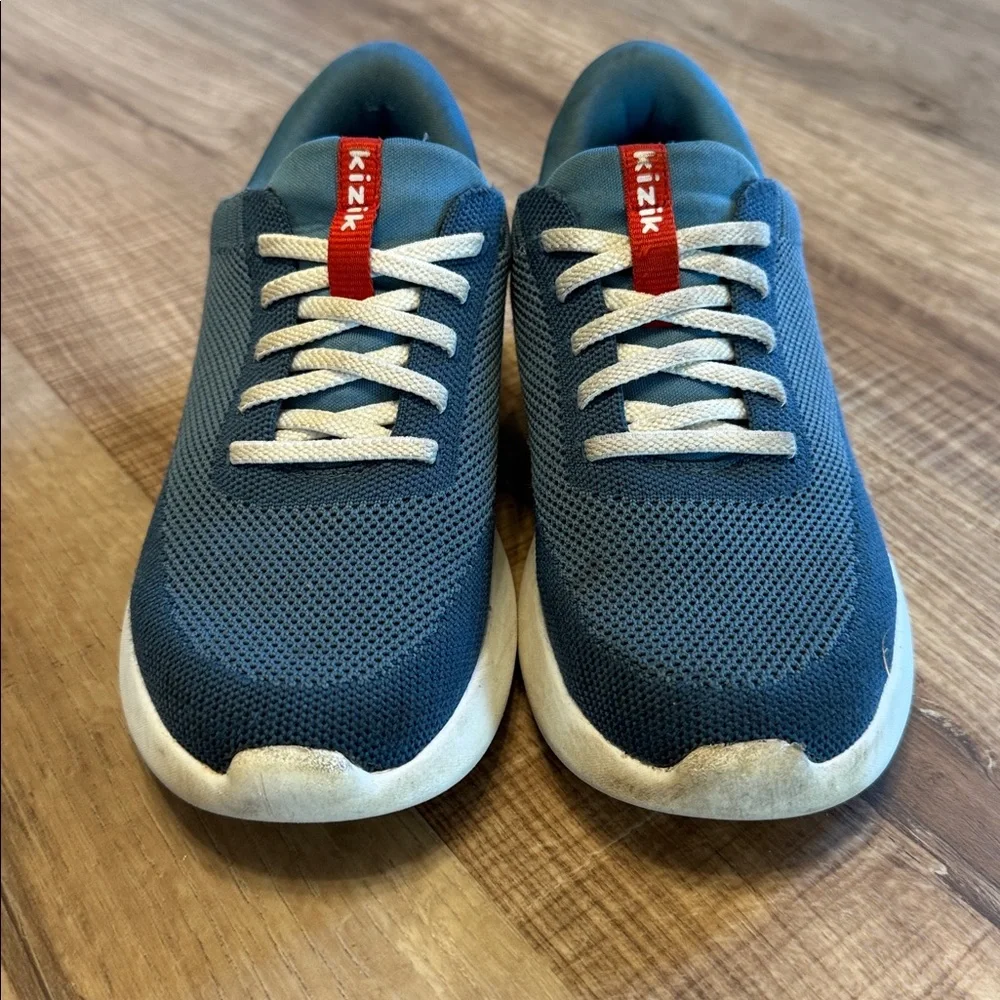 Kids Blue Mesh Sneakers with White Sole